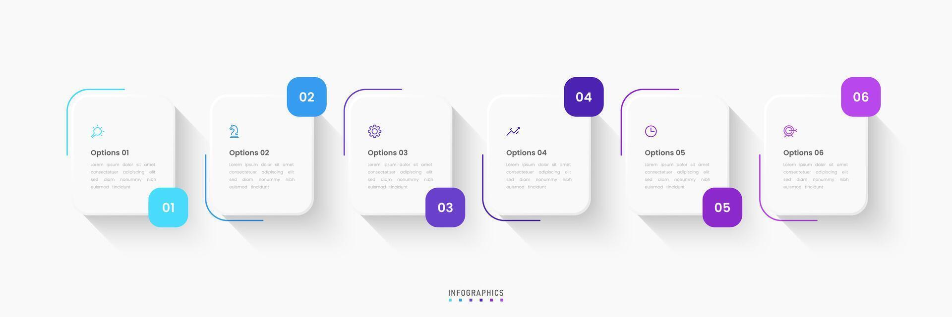 Infographic label design template with icons and 6 options or steps. Can be used for process, presentations, workflow layout, banner, flow chart, info graph. vector