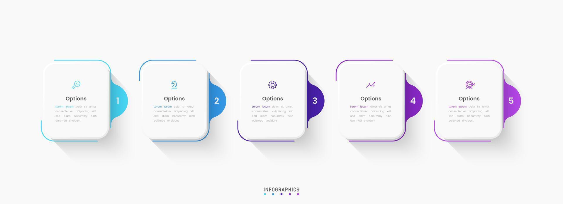 Infographic label design template with icons and 5 options or steps. Can be used for process diagram, presentations, workflow, flow chart, info graph. vector