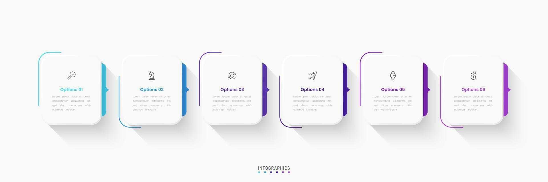 Infographic label design template with icons and 6 options or steps. Can be used for process diagram, presentations, workflow layout, flowchart, info graph. vector