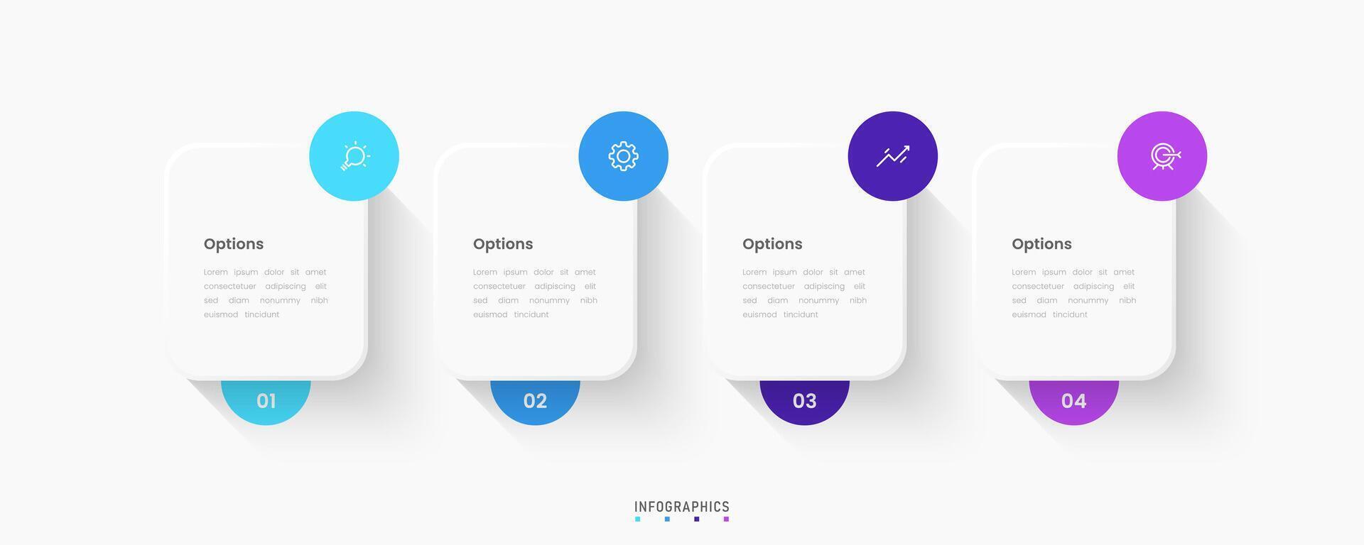 Infographic label design template with icons and 4 options. Can be used for process diagram, presentations, workflow, flow chart, info graph. vector