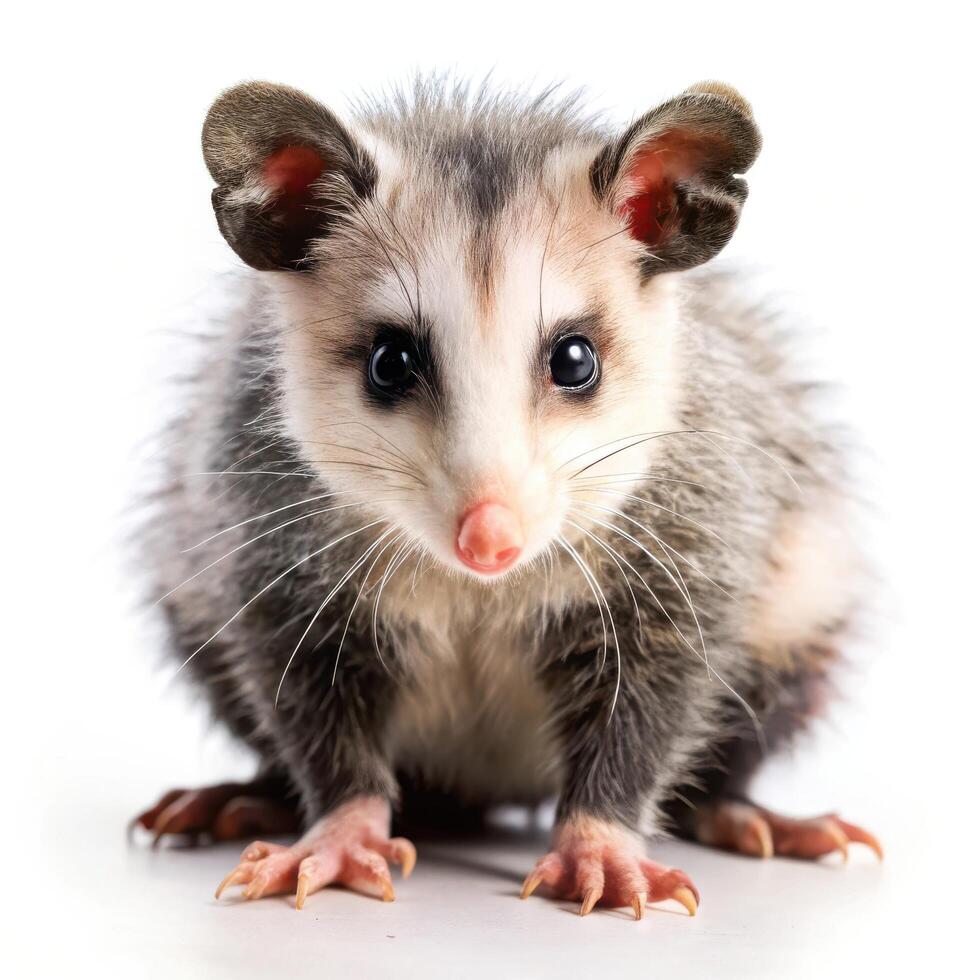 Opossum Set on a White Surface photo