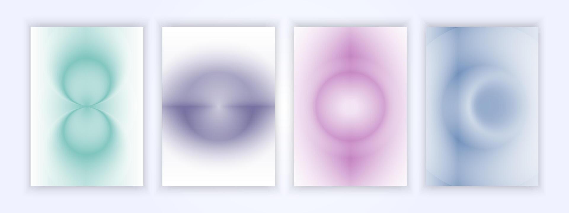 Background cover set with simple and minimalist gradient design vector