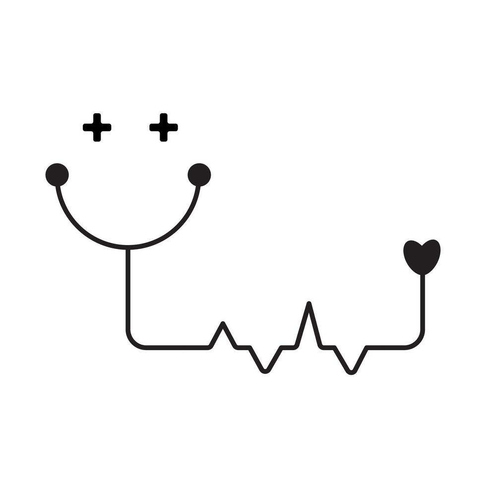 stethoscope character design, simple design vector