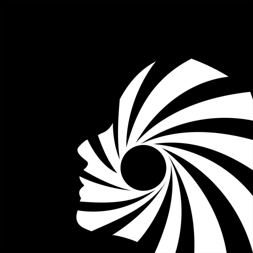 head hole black logo design vector