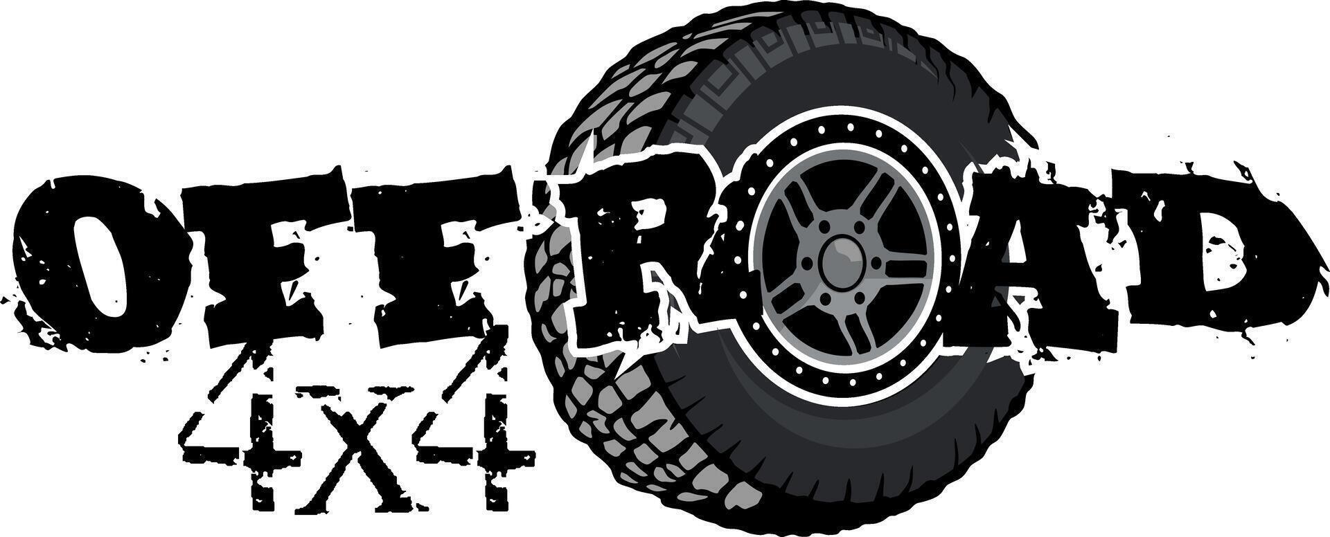 initial offroad black logo design vector