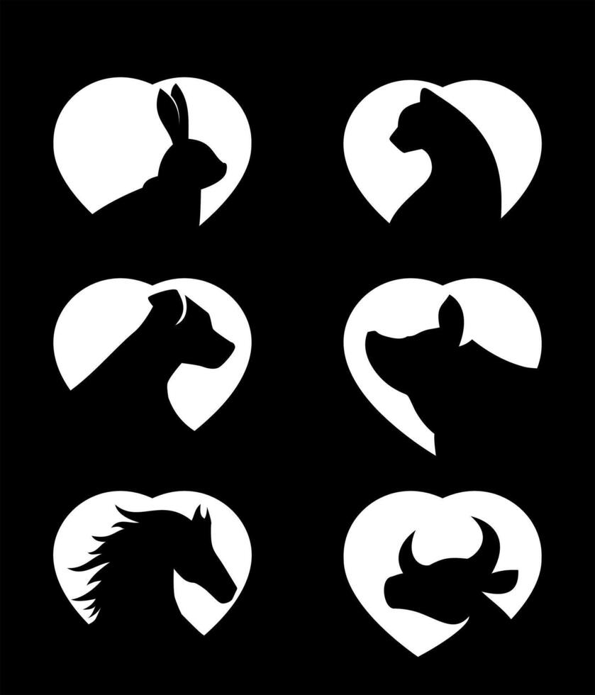 love animal, pets idea logo design vector