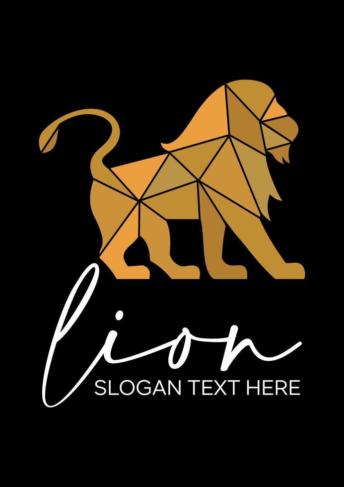 lion gold idea logo design vector