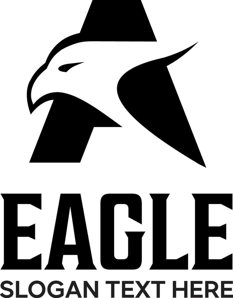 A with eagle logo design vector