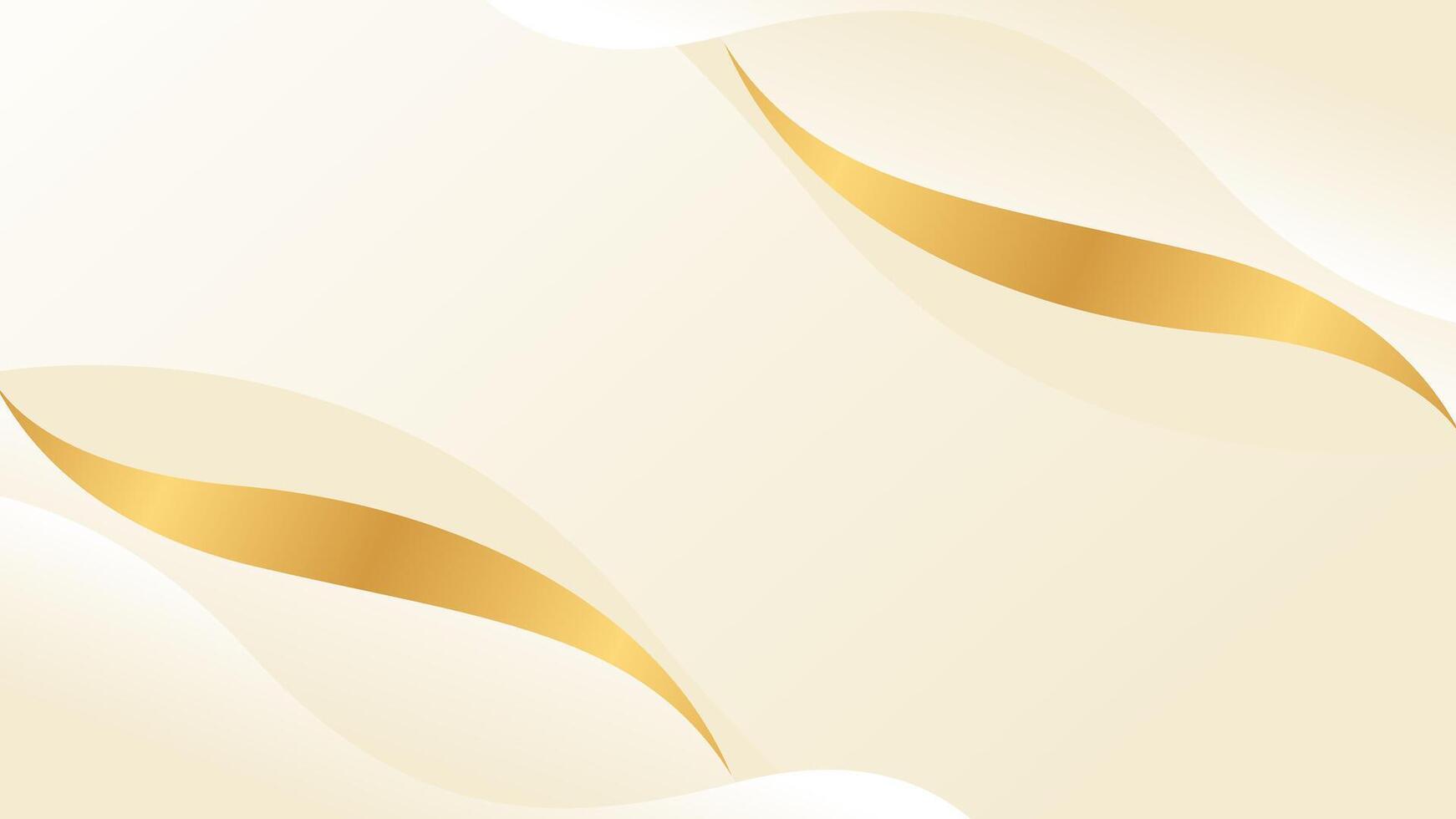 Elegant beige and gold luxury wave background vector