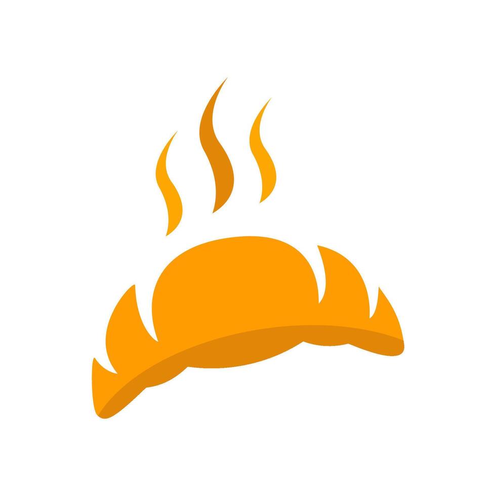 Fresh bread icon with steam rising from hot bread is perfect for bakery brand cafe menu, food delivery app vector