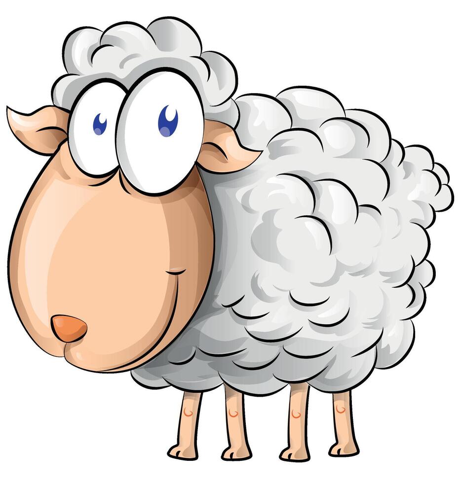 sheep cartoon isolate on white background vector