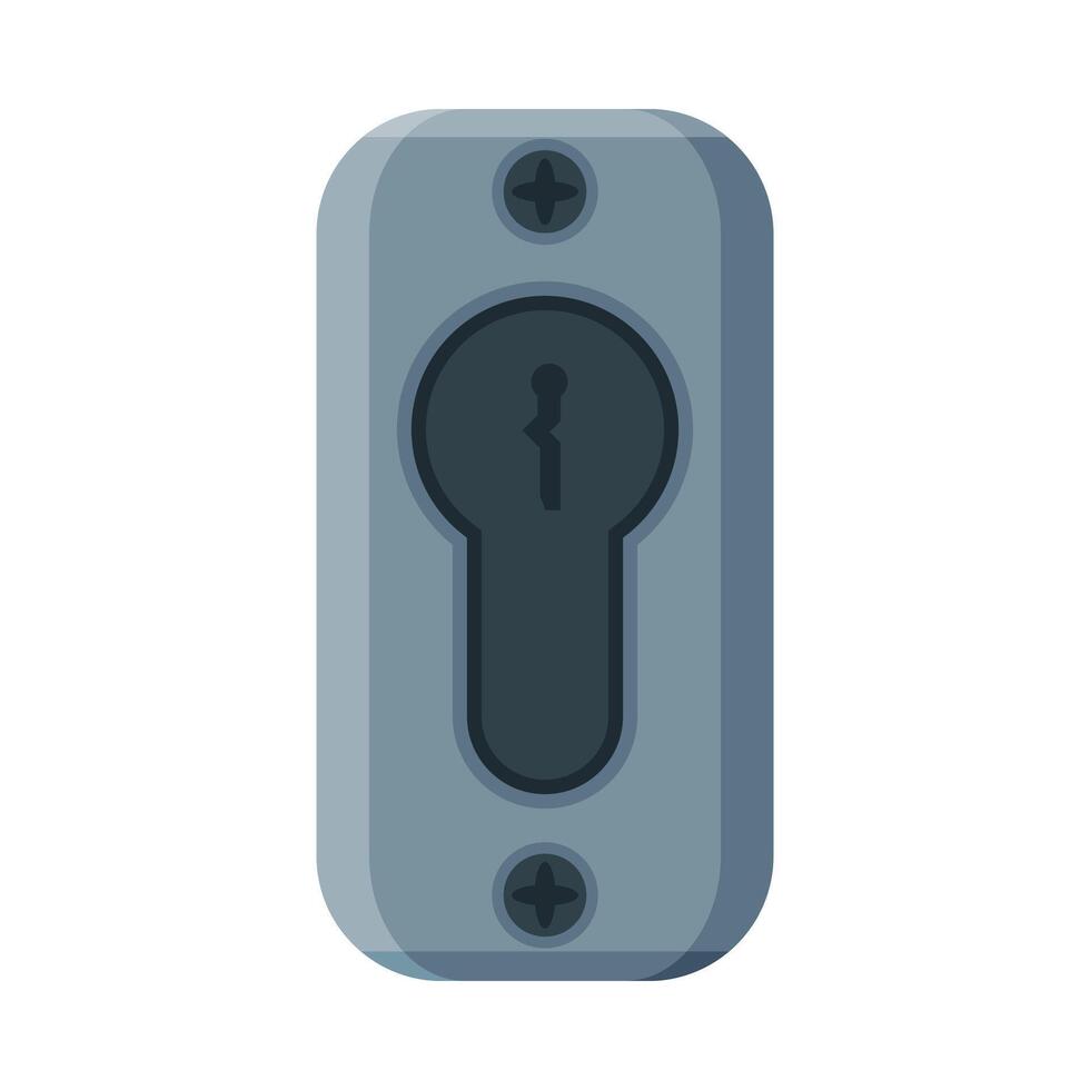 Door Lock, Keyhole, Security and Confidentiality Symbol, House or Apartment Interior Design Element Flat Style Illustration vector