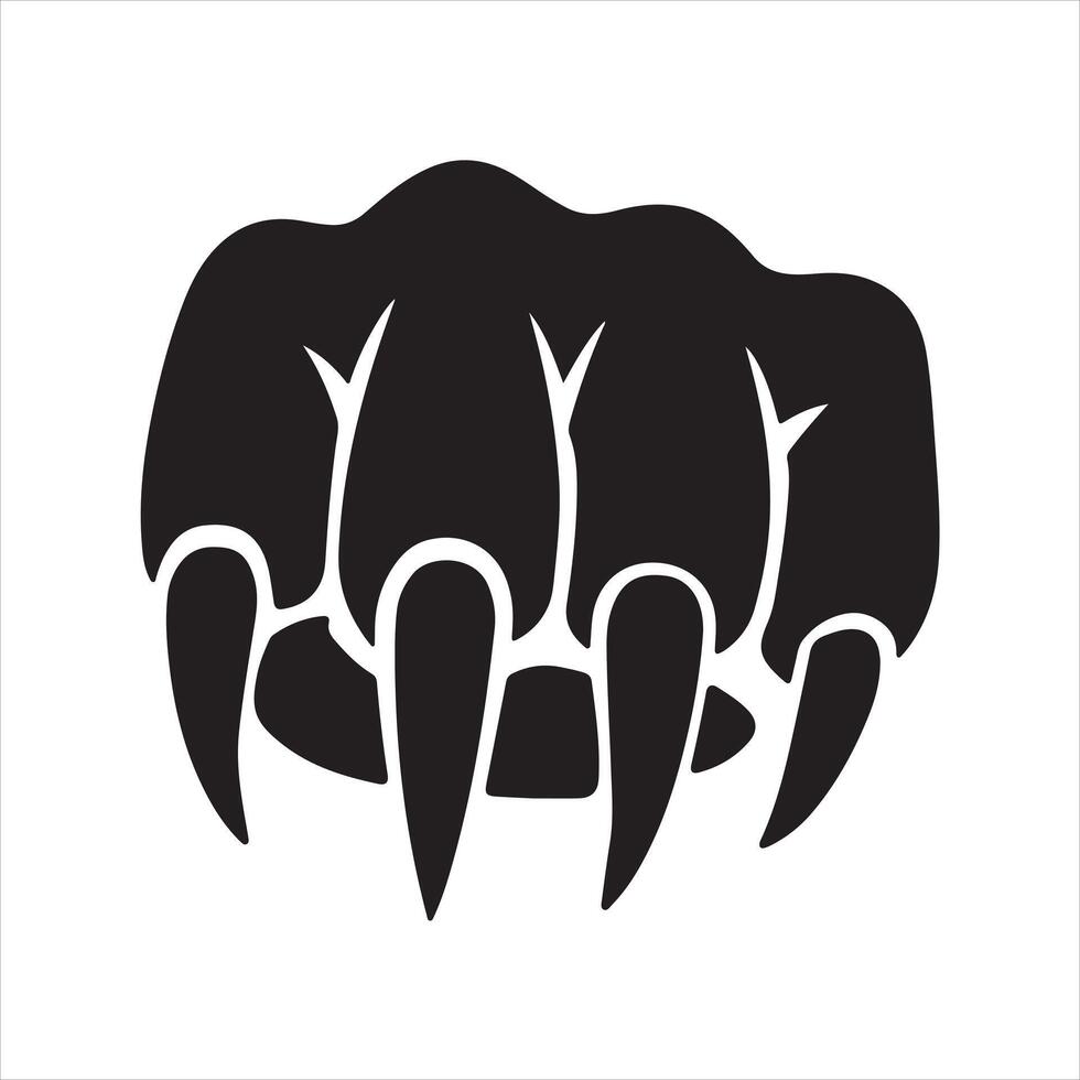 A black and white illustration of a claw hand vector