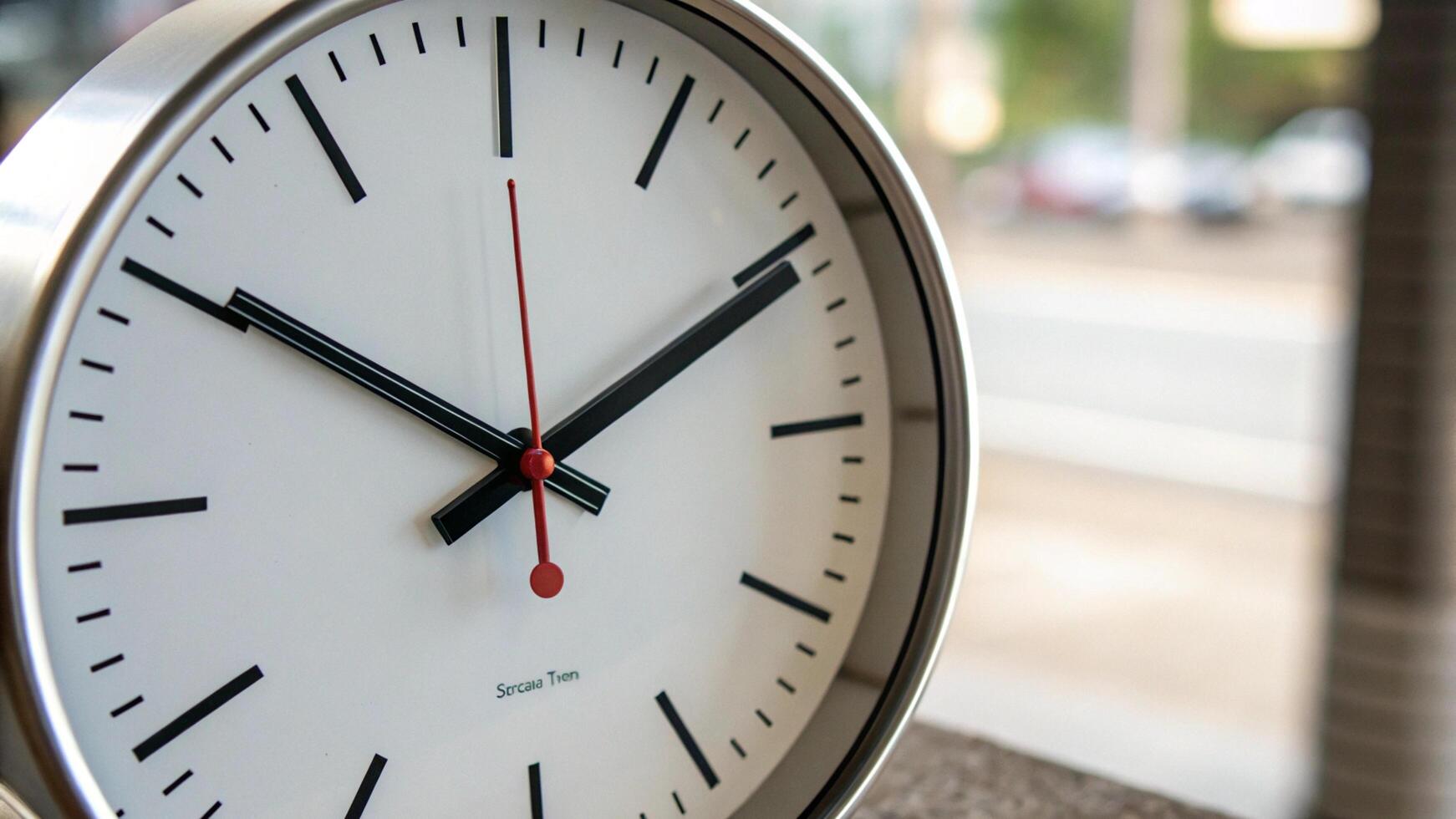 A clock is on a wall photo