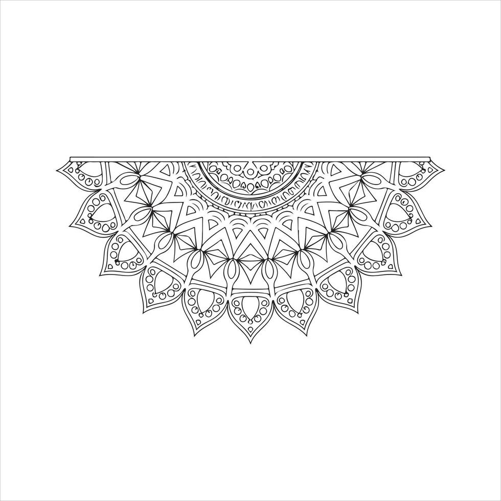A coloring page with a circular design vector