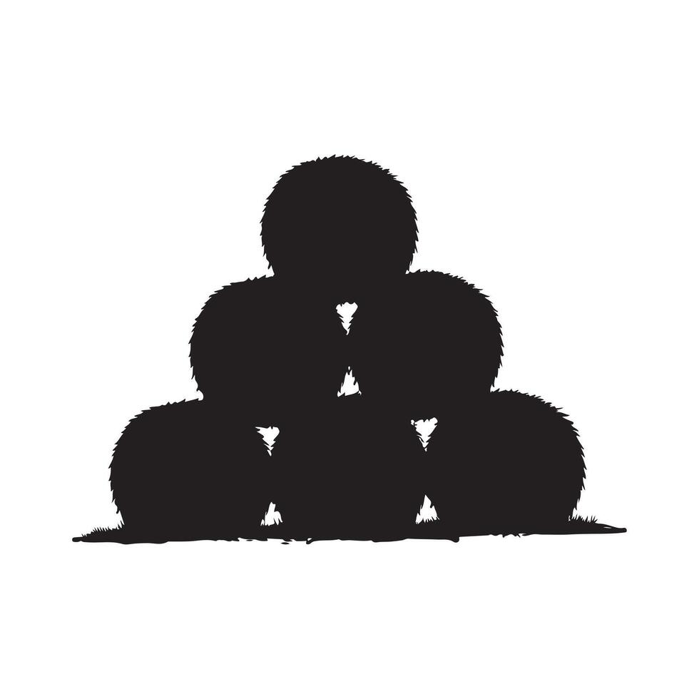 a black and white image of a pyramid of balls vector