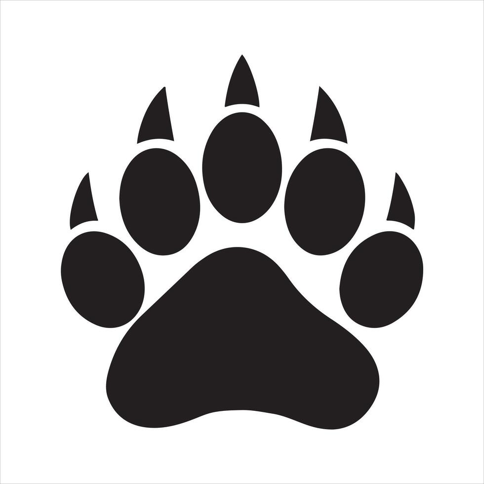 A black bear paw print on a white background vector