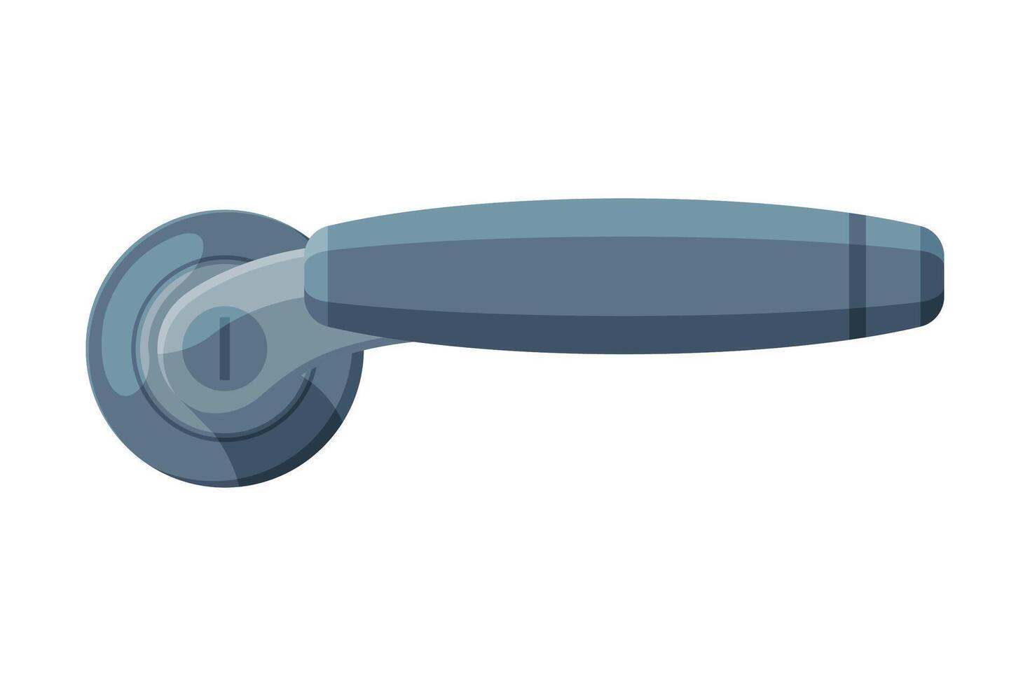 Door Handle with Push Mechanism for Entrance, House Interior Element Flat Style Illustration vector