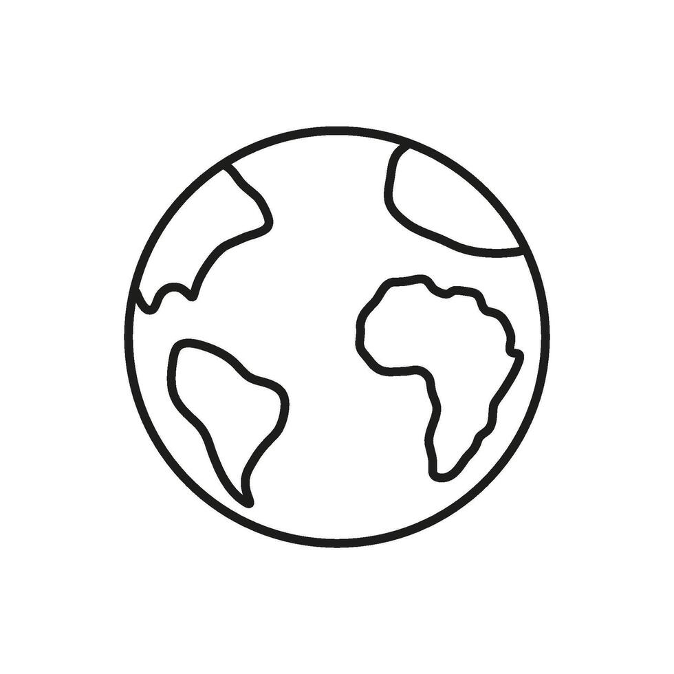Earth Globe Line Icon. Global Connectivity, World Geography, And International Relations Outline Symbol. Planet Earth Representation. Editable Stroke. Isolated Illustration vector