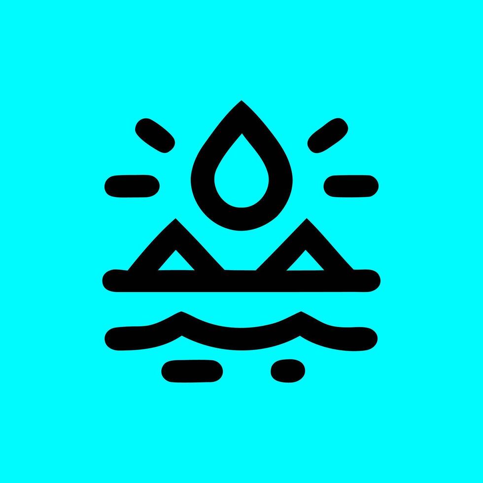 Nature and Water Conservation Icon in Modern Line Art Style vector