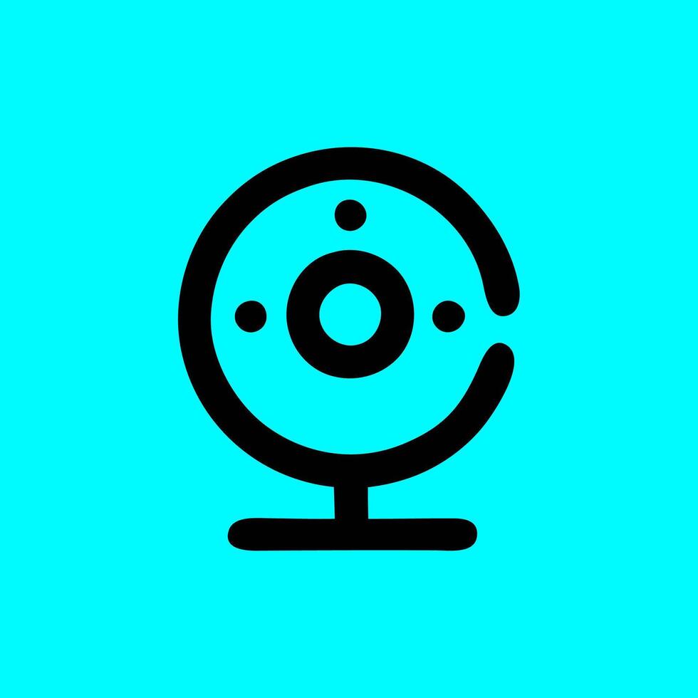 Minimalist Webcam Icon. Technology, Streaming, and Online Communication vector