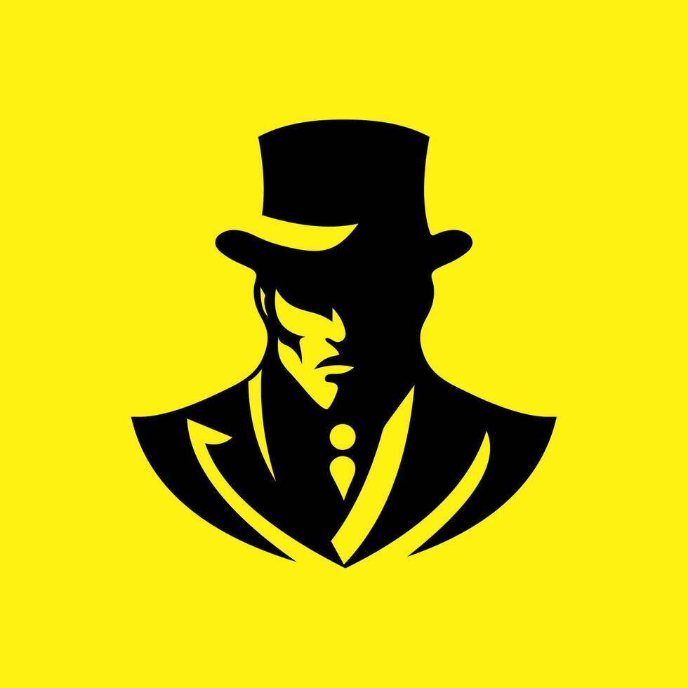 Mysterious Gentleman Silhouette. Vintage Mafia and Retro Elegance vector