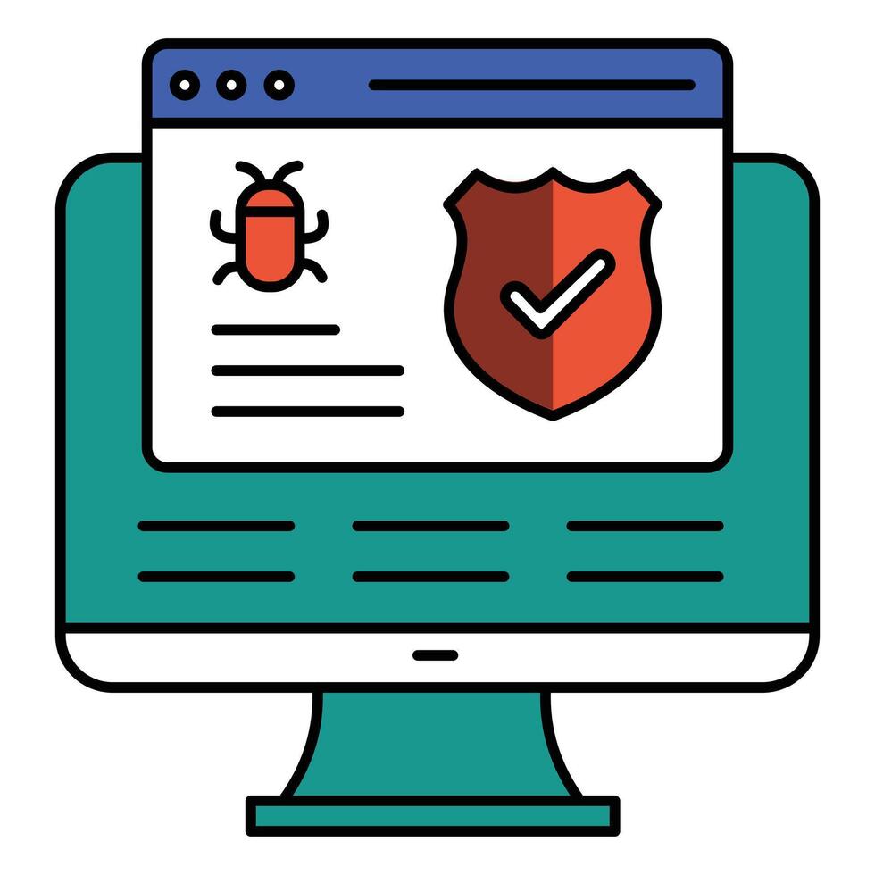 Secure Antivirus Malware Protection Icon design, cyber safety, virus protection vector