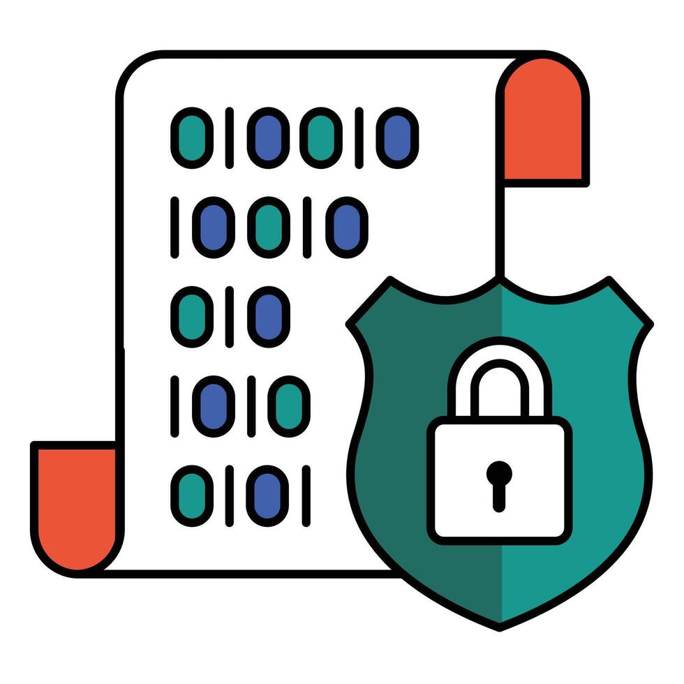 Cyber Security Data Encryption Icon Design, online privacy, encryption lock vector