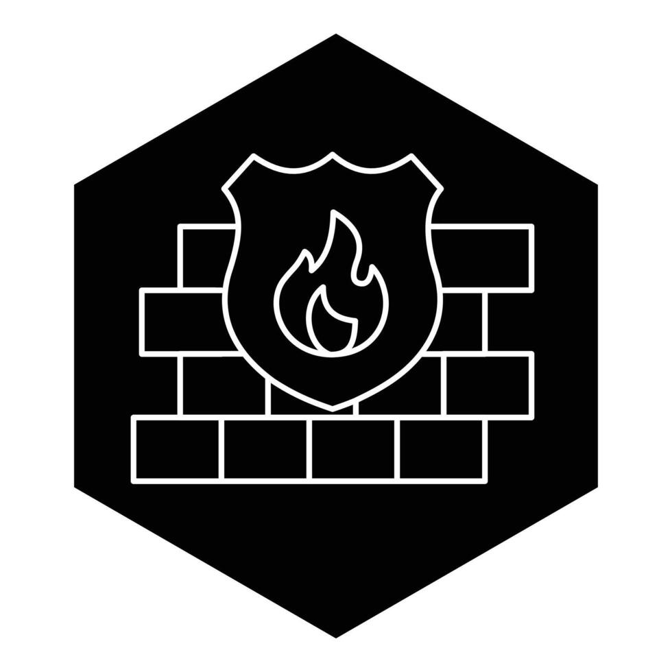 Firewall Network Security Shield Icon Design, cybersecurity, network security, data protection vector