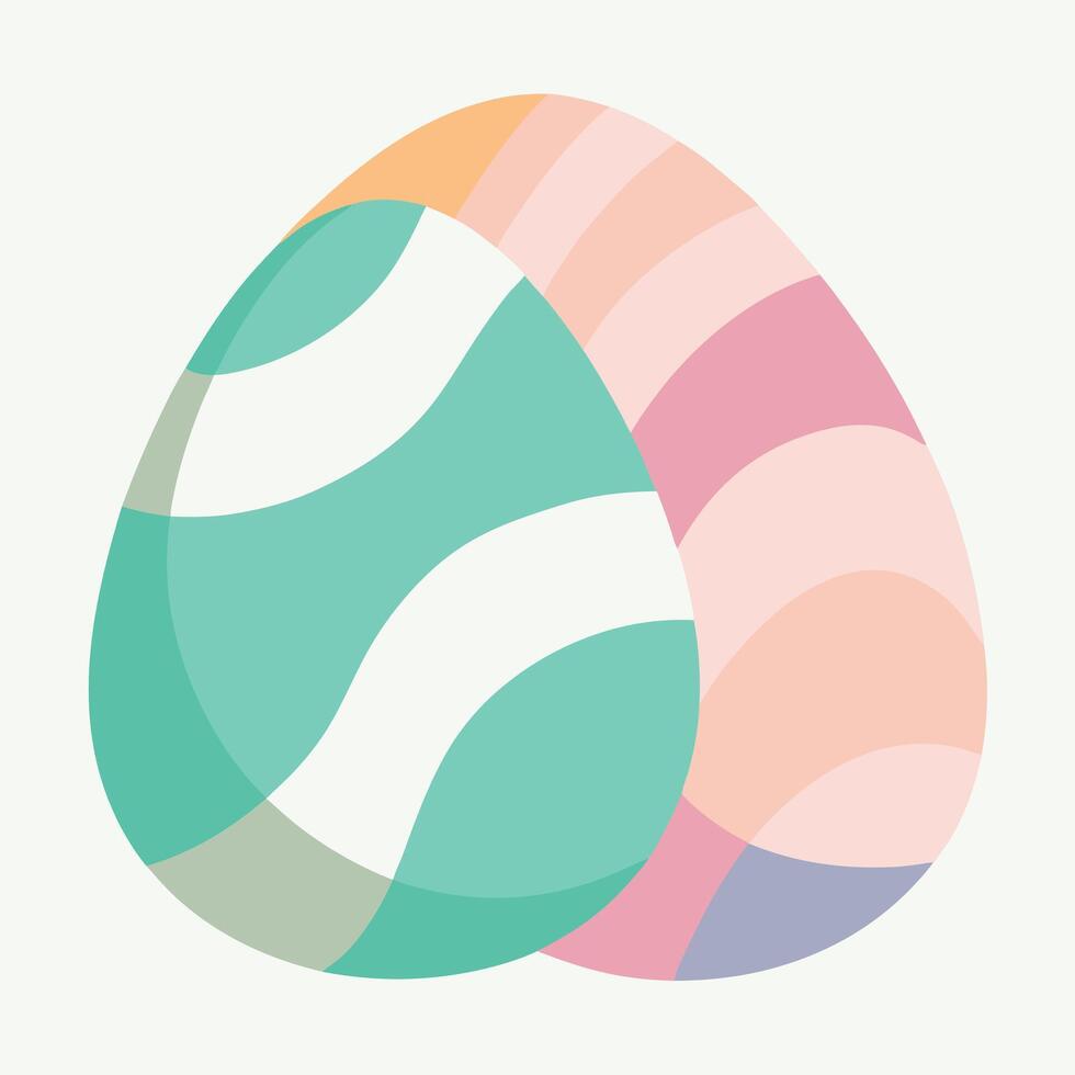 two colorful eggs with a striped pattern on them vector