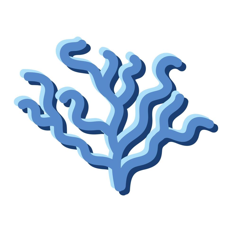 blue marine coral reef on a white background vector