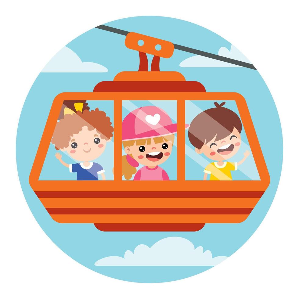 Character In A Cablecar vector