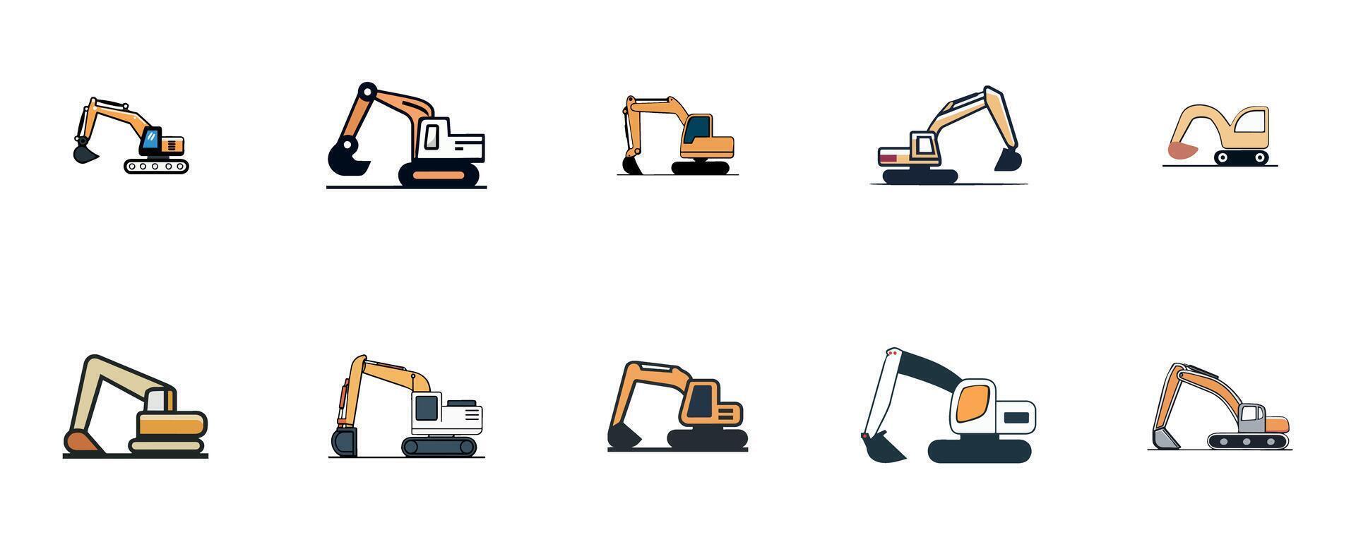 Excavator Construction Equipment Machinery Digging vector