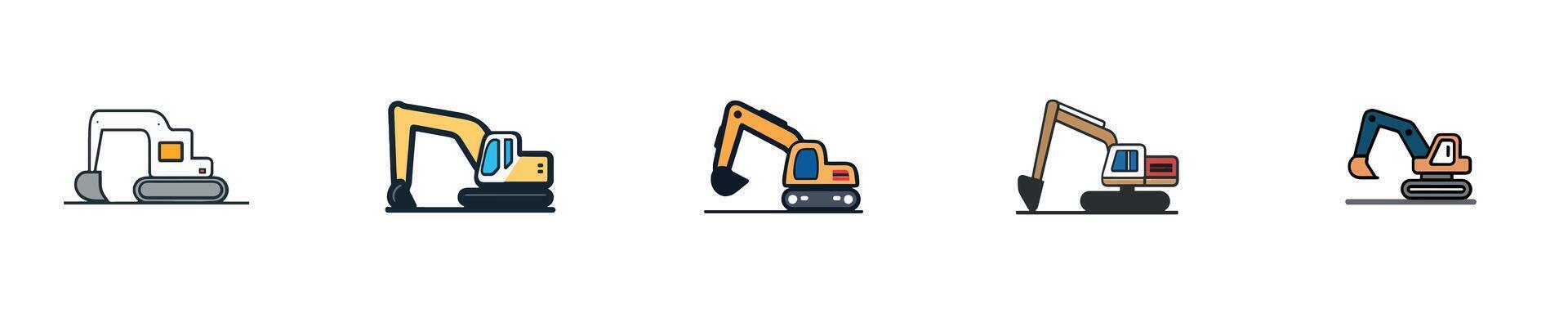 Excavator Equipment for Construction Operations vector