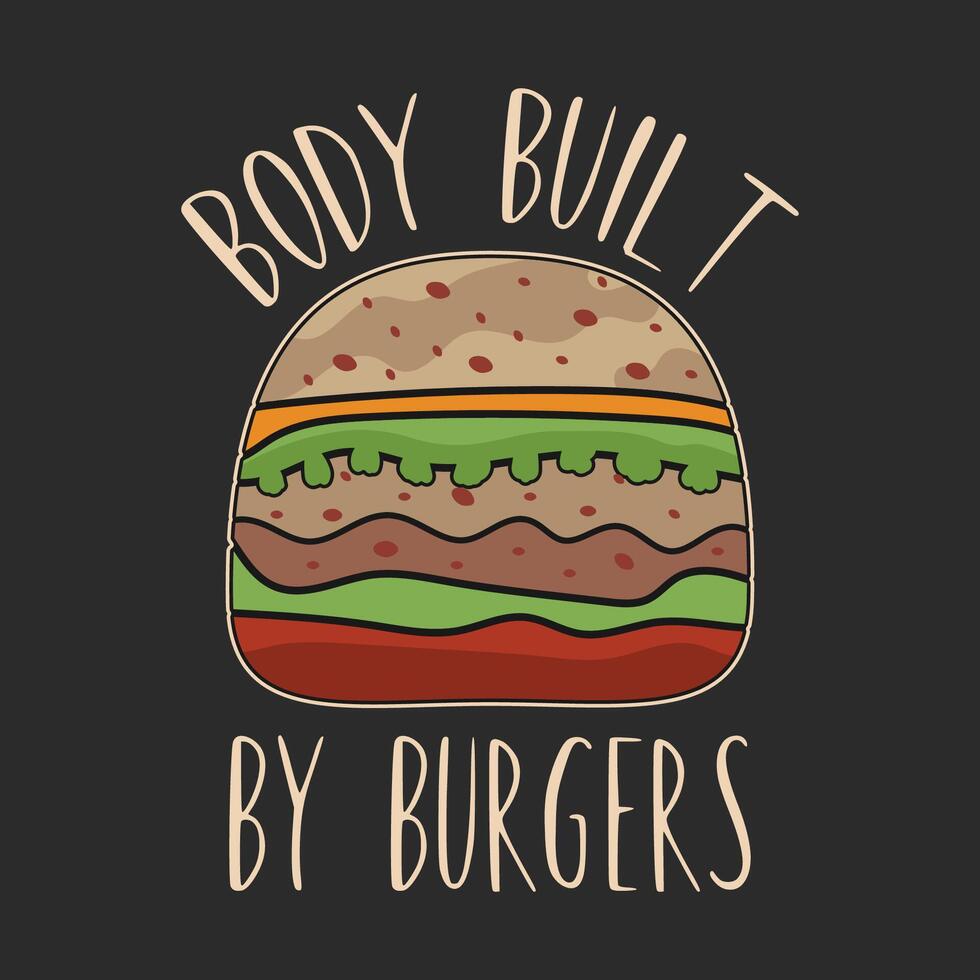 Burger t shirt design with simple graphic art vector