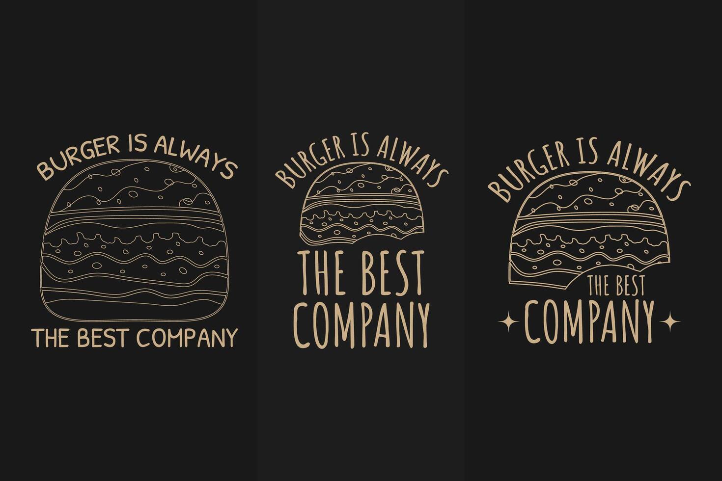 Minimalist burger graphic t shirt design vector
