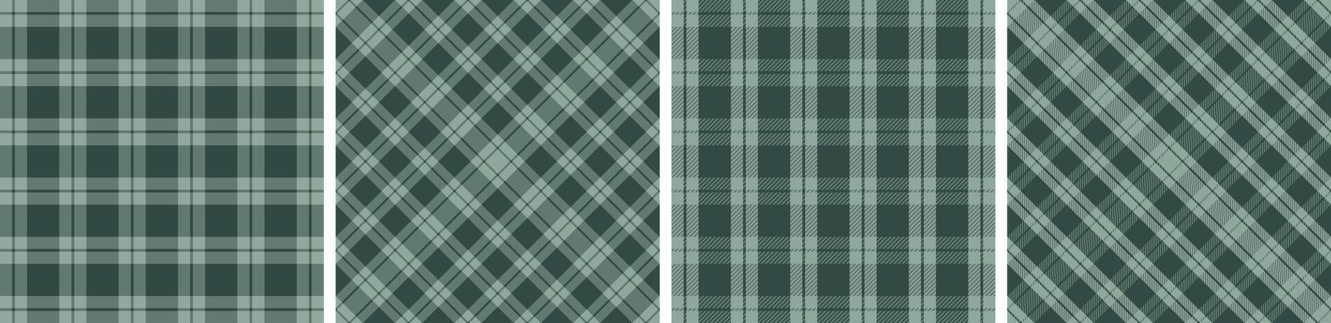 four different plaid patterns in orange and brown vector
