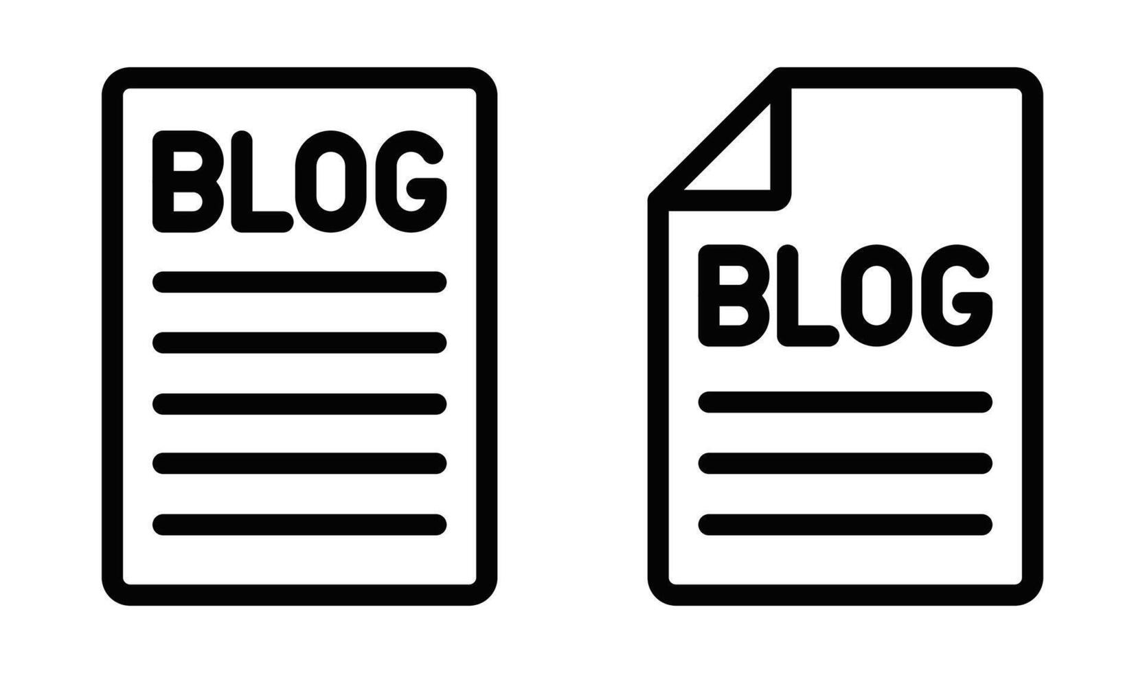 Blog text documents in line style. Editable stroke. vector