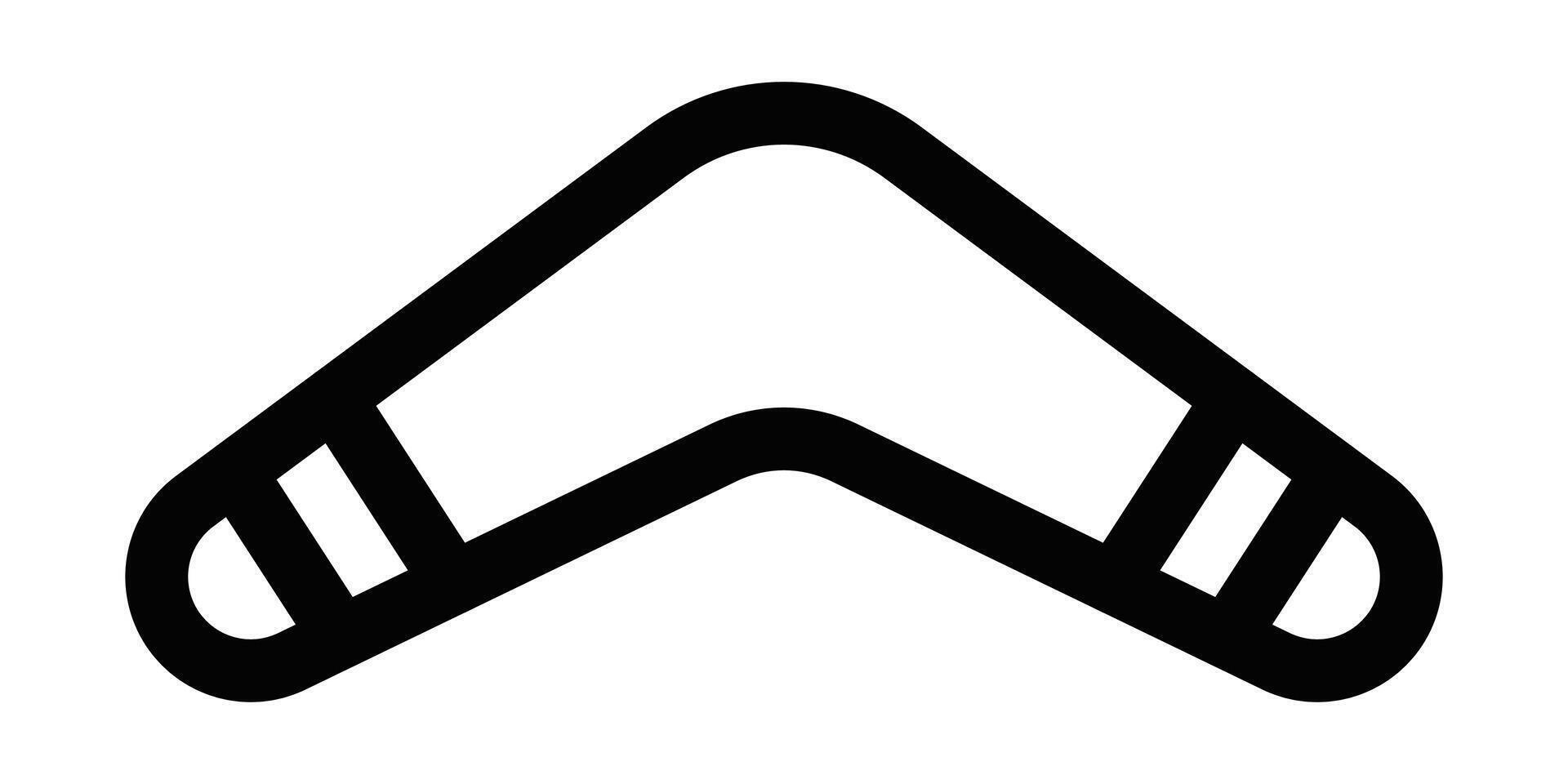 Boomerang curved weapon outline icon. Editable stroke. vector