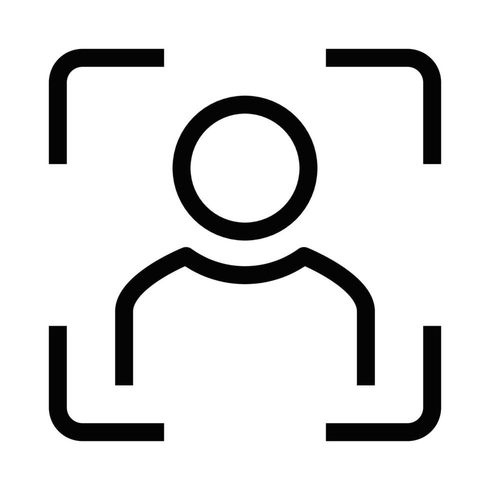 User profile scanning icon. Editable stroke. vector