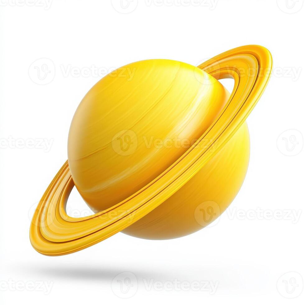 Saturn planet isolated on white background 3d render photo
