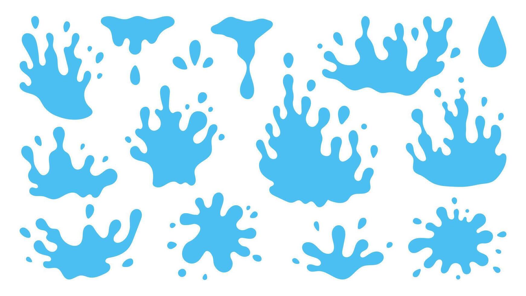 Blue Water Splashes Set vector
