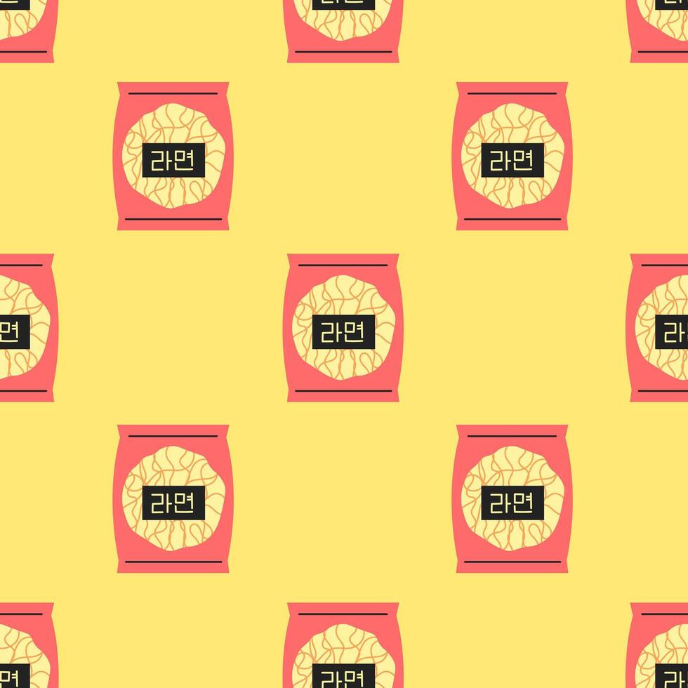 Korean Ramen Seamless Pattern vector