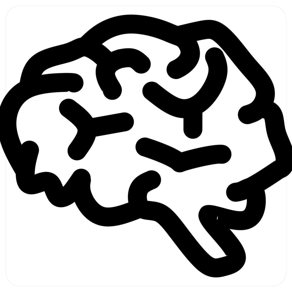 Brain and mind in black color vector