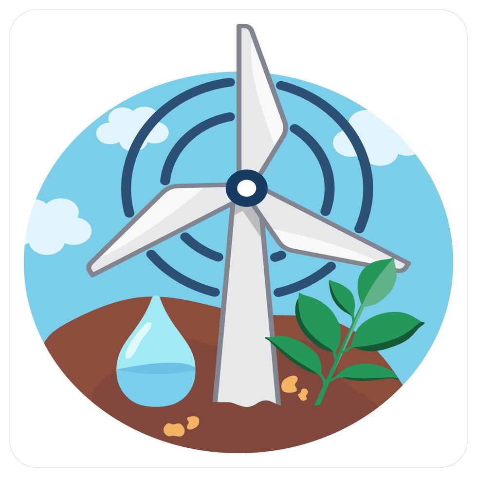 Windmill icon concept vector