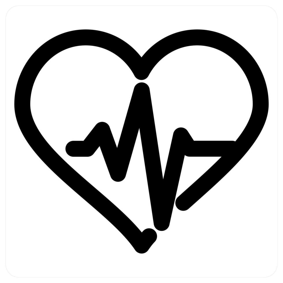 Heart Beat and pulse icon in black color vector