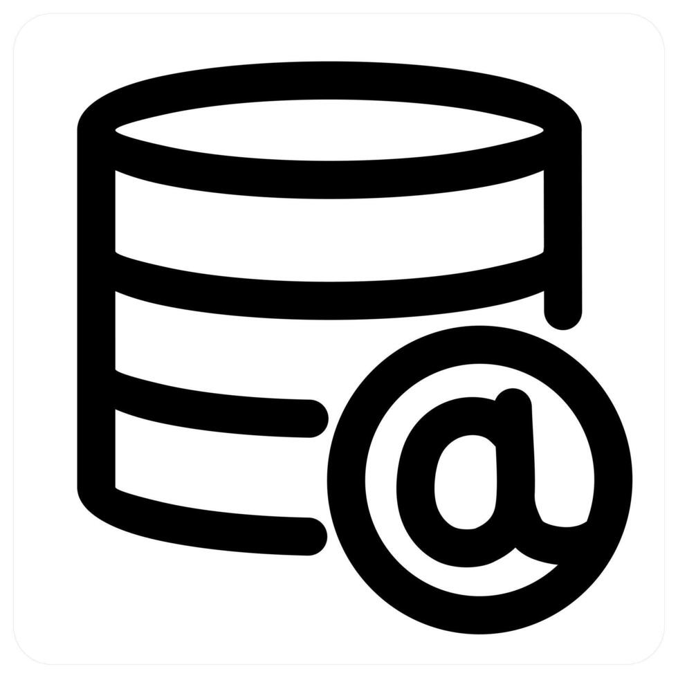 Server Mail icon concept in black color vector
