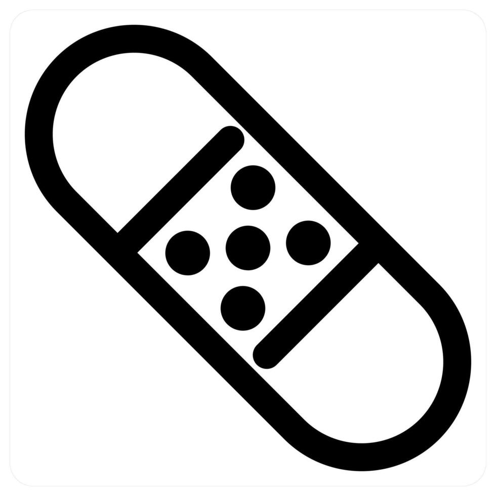 Bandage and medical in black color vector