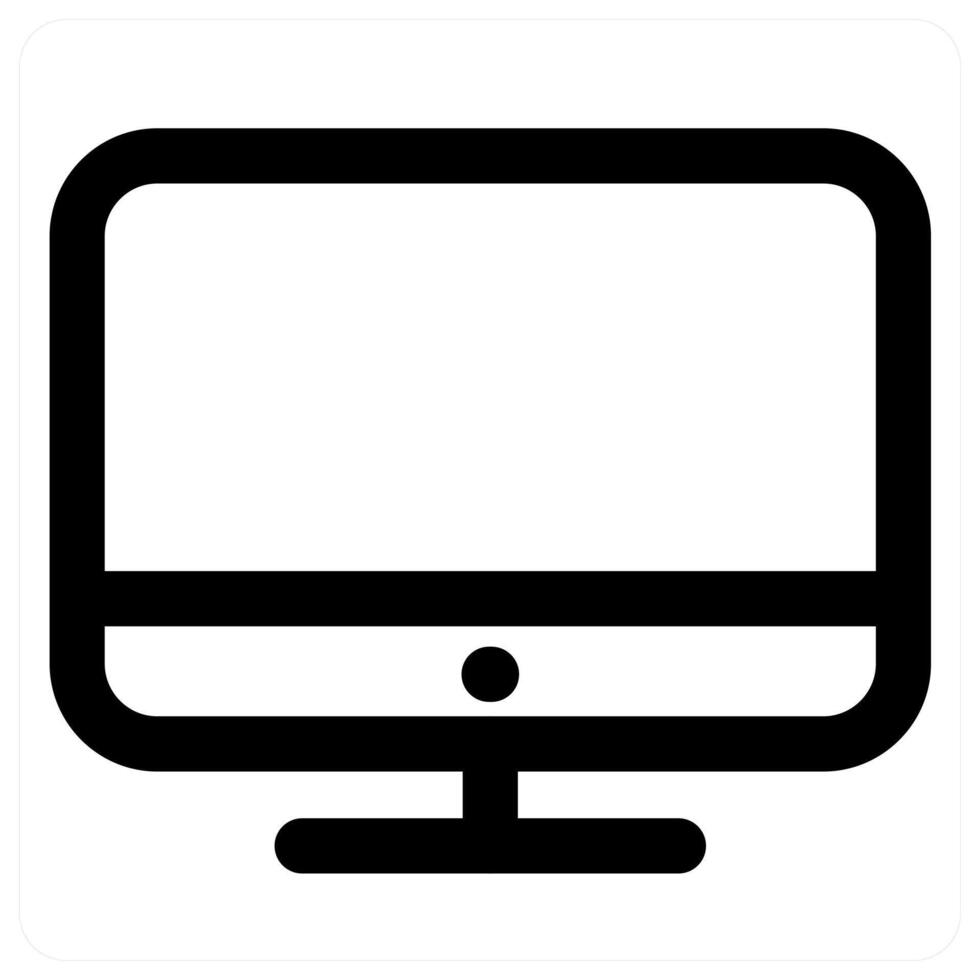 Computer and device in black color vector