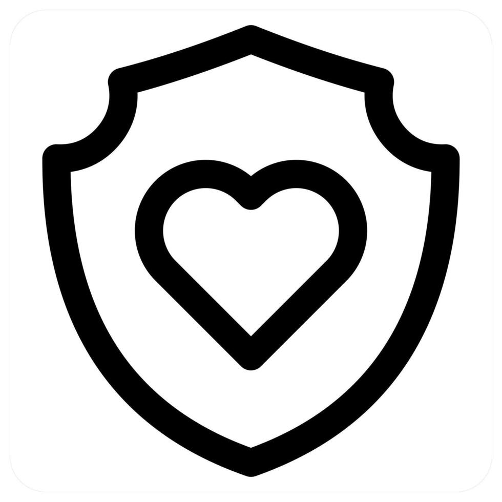 Heart Insurance and heart icon concept in black color vector